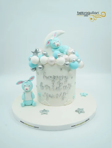 Mavi Tavşan Detaylı Butik Pasta