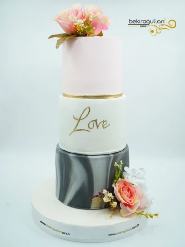 Mermer Desenli Tasarım Butik Pasta