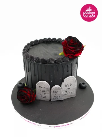 Mezar Taşı Temalı Butik Pasta