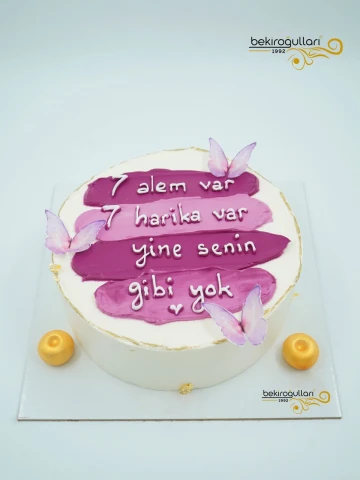 Mor Kelebek Süslemeli Naked Pasta