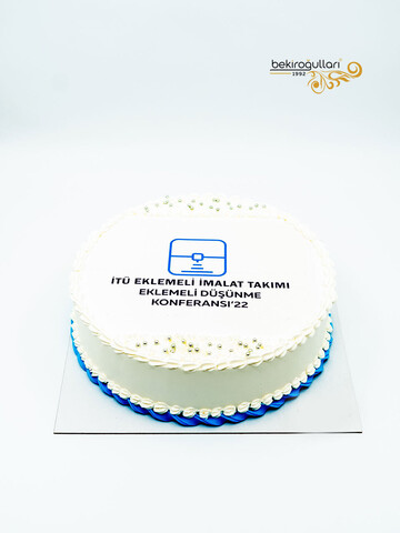 Okul Logolu Yuvarlak Resimli Pasta