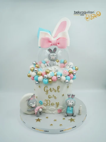 Tavşan Detay Cinsiyet Partisi Pastası