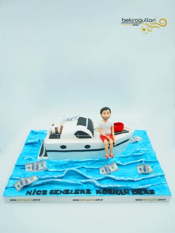 Tekne Ve Erkek Figür Butik Pasta