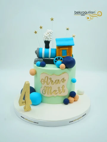 Tren Figürlü Butik Pasta