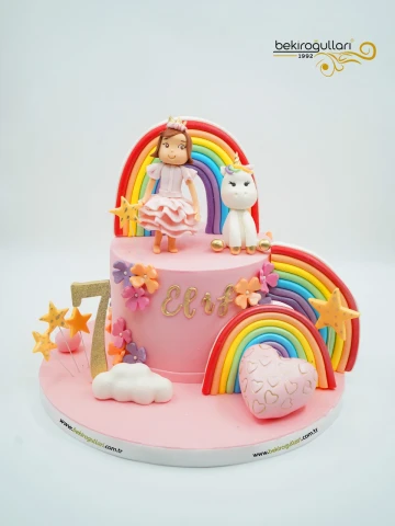 Unicorn ve Kız Çocuk Pasta
