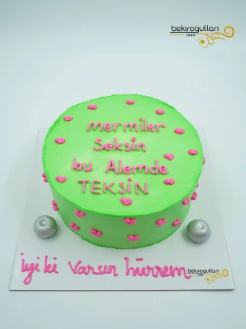 Yeşil Ve Pembe Naked Cake