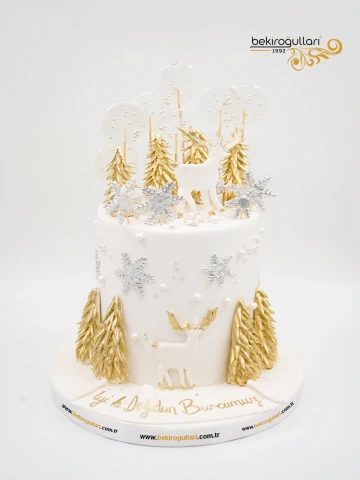 Geyik Ve Gold Detay Butik Pasta