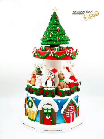 Yılbaşı Süslemeli Butik Pasta