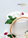 Beyaz Çiçekler Minimal Pasta