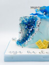 Mavi Orkide ve Kristal Temalı Pasta