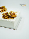 Gold Çiçek Süslemeli Pasta