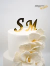 Beyaz Ve Gold Söz Nişan Pastası