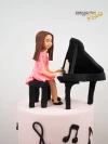 Piyano Ve Kız Çocuk Detay Konsept Pasta